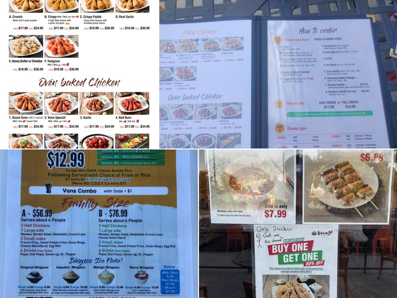 Vons Chicken | San Jose Menu