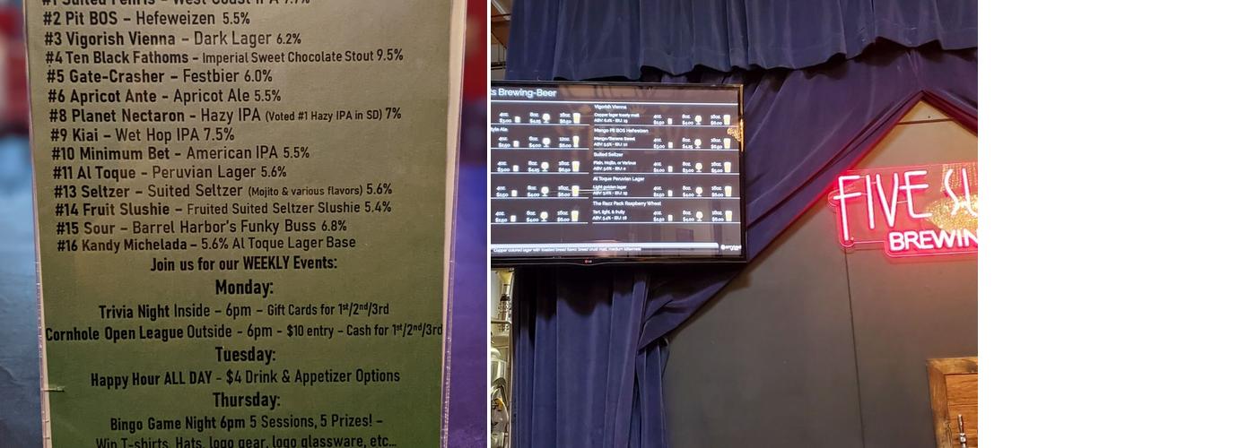 Five Suits Brewing Menu