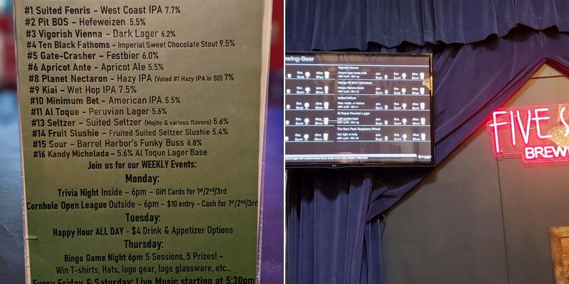 Five Suits Brewing Menu