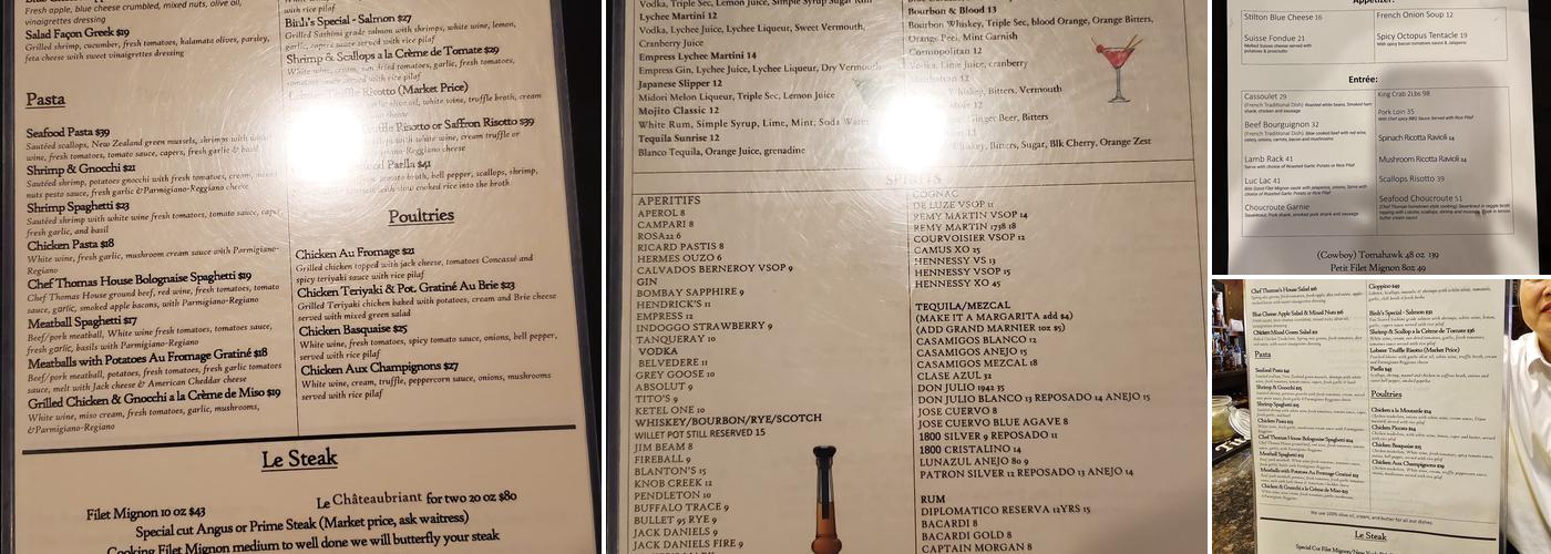 L'Apéritif Bistro Menu