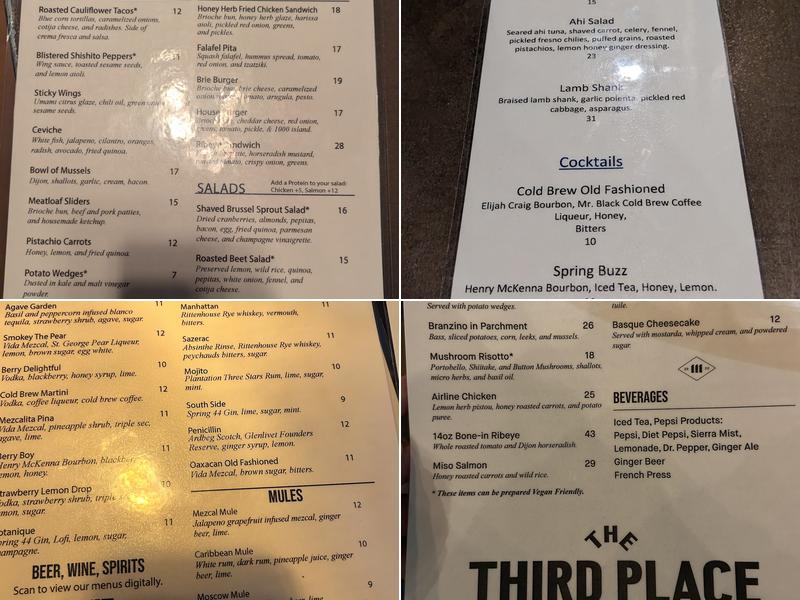 The Third Place Menu