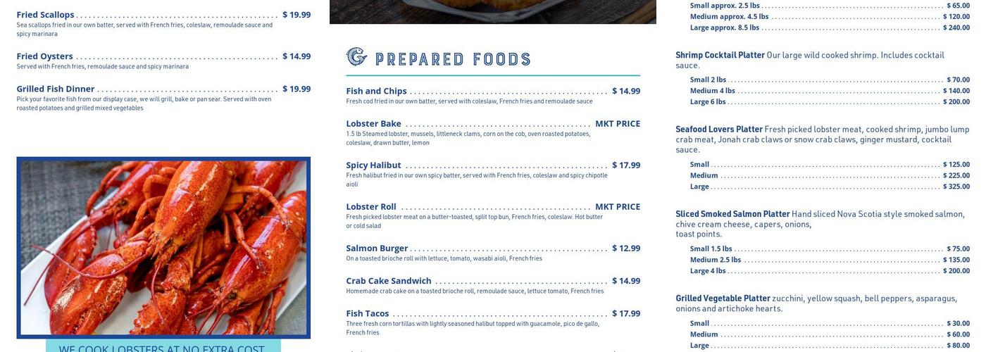 Greenwich Fish Company Menu