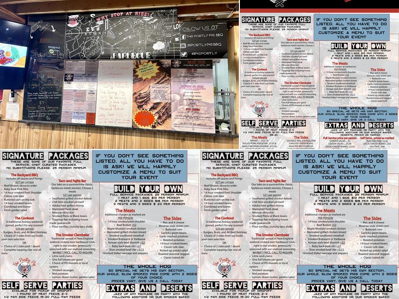 The Portly Pig BBQ and Catering Menu