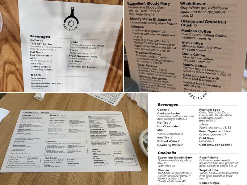 Eggcellent Menu