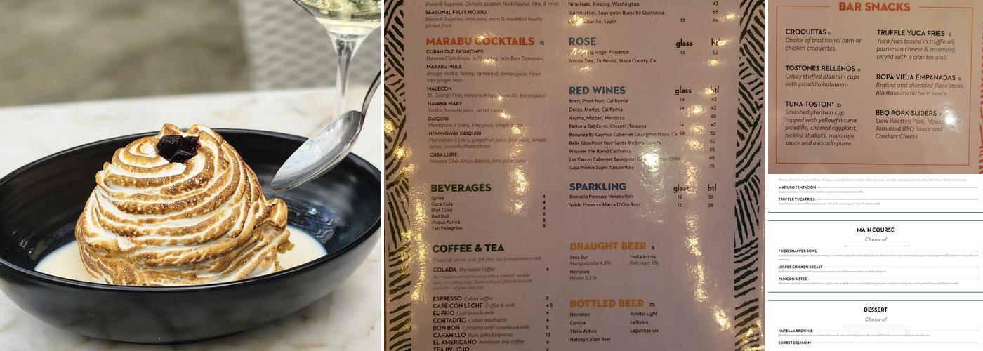 Marabu Restaurant Menu