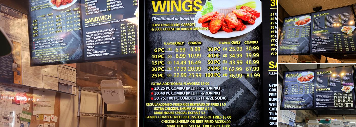 Touchdown wings at Snellville Main street Menu