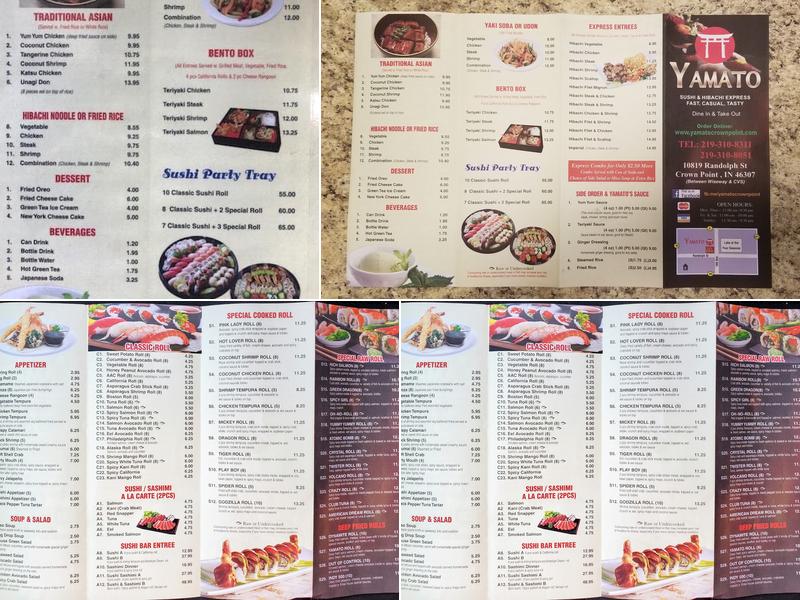 Yamato Sushi & Hibachi Menu