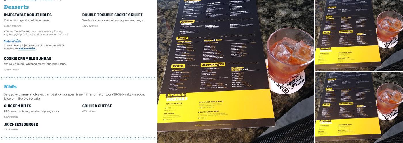 Topgolf Chattanooga Menu