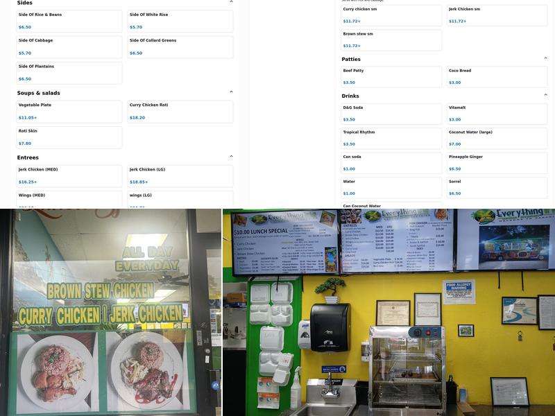 Everything Irie Jamaican Restaurant Menu