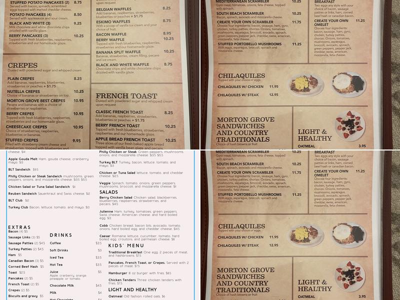 Angel’s Pancake Cafe Menu