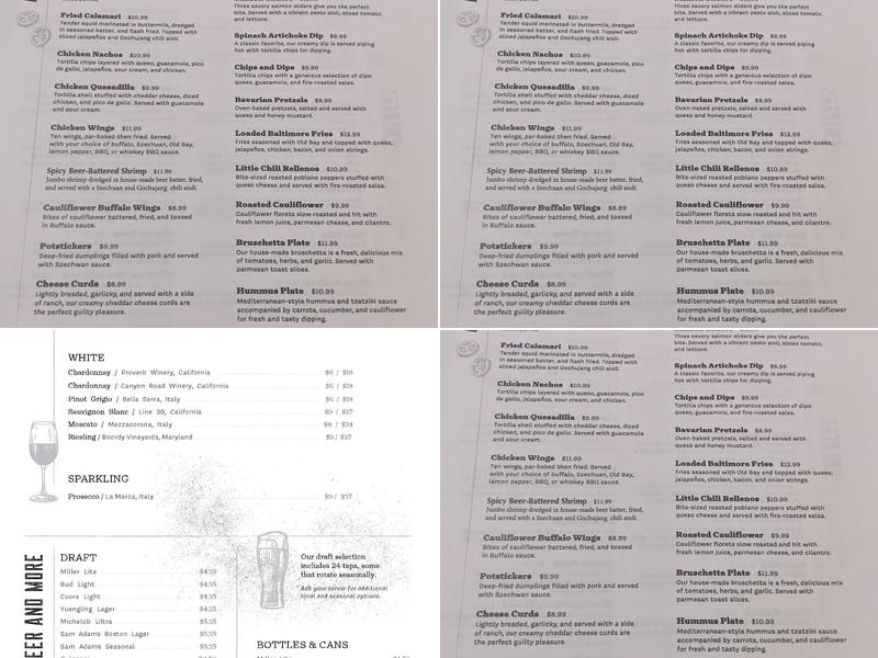 Distilled Menu