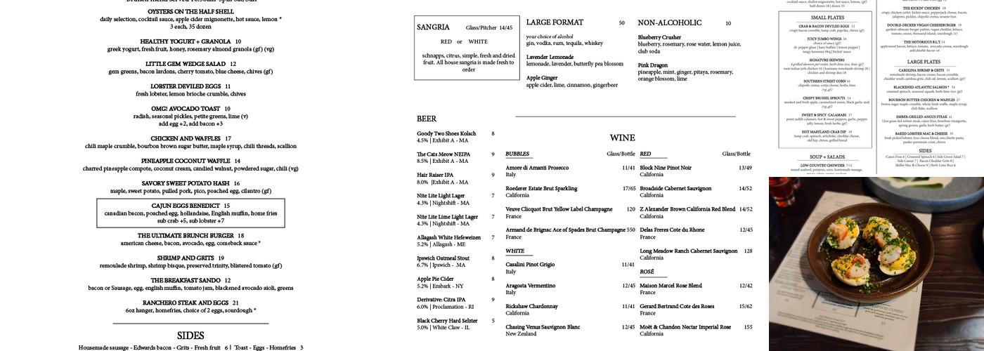 Saje Kitchen Menu
