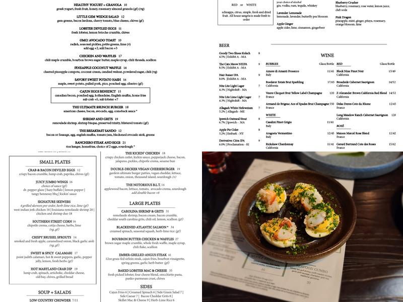 Saje Kitchen Menu