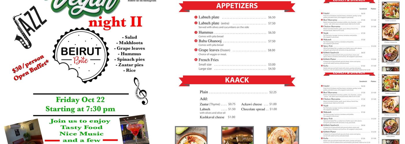 Beirut Bite Menu