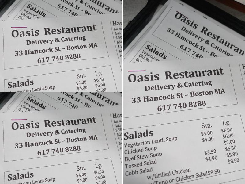 Oasis Caribbean Restaurant Menu