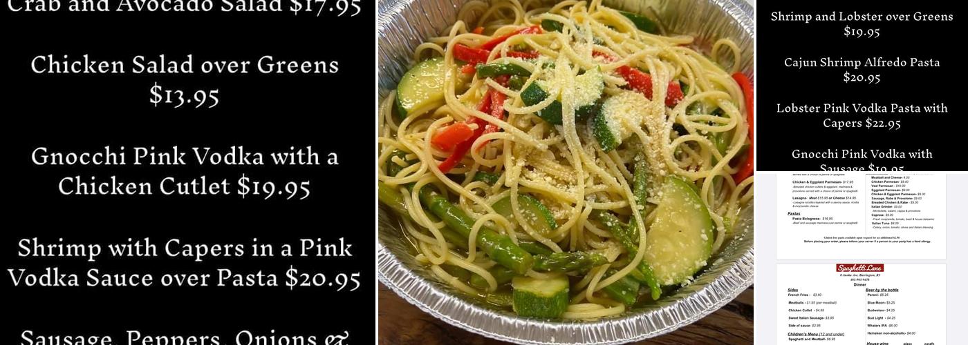 Spaghetti Lane Menu