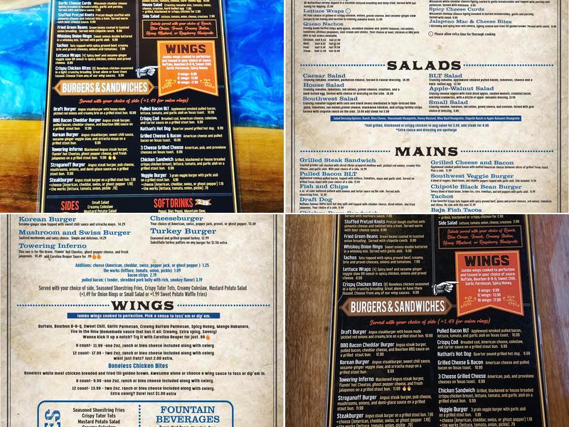 1869 Draft Room Menu