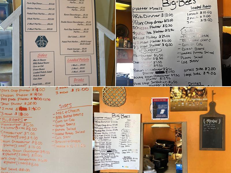 Big Bees BBQ Grill & Restaurant Menu