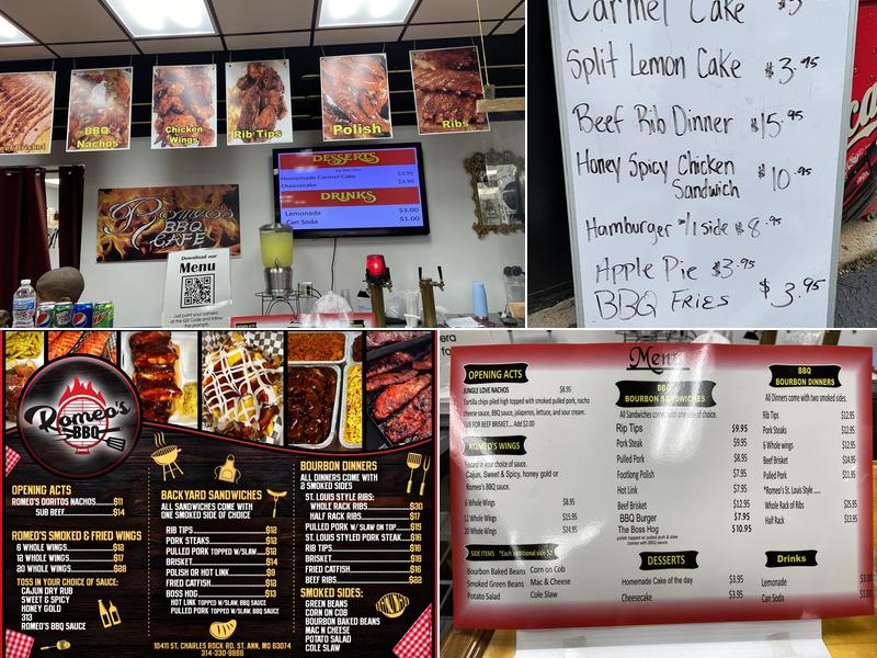 Romeos BBQ Menu