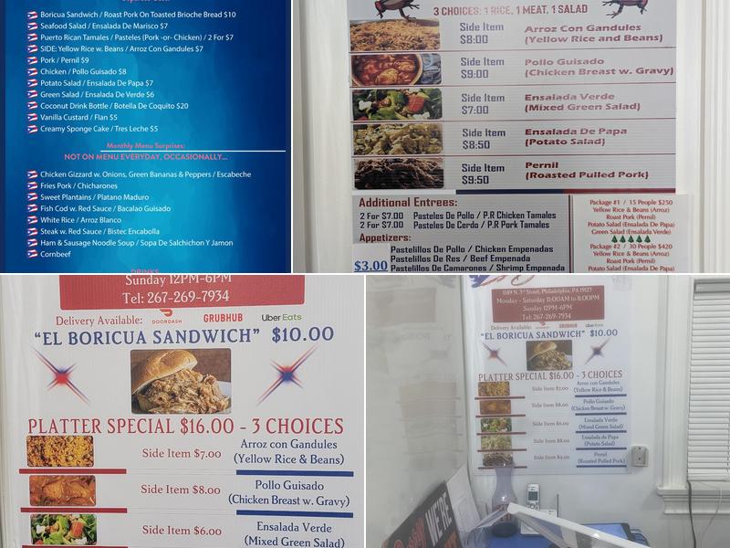 Boricua Restaurant Menu