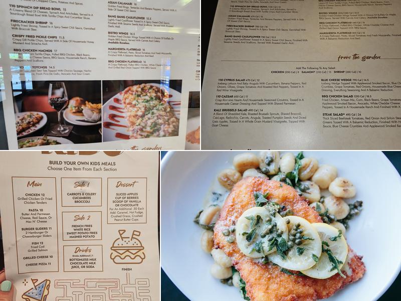 110 Grill Poughkeepsie Menu