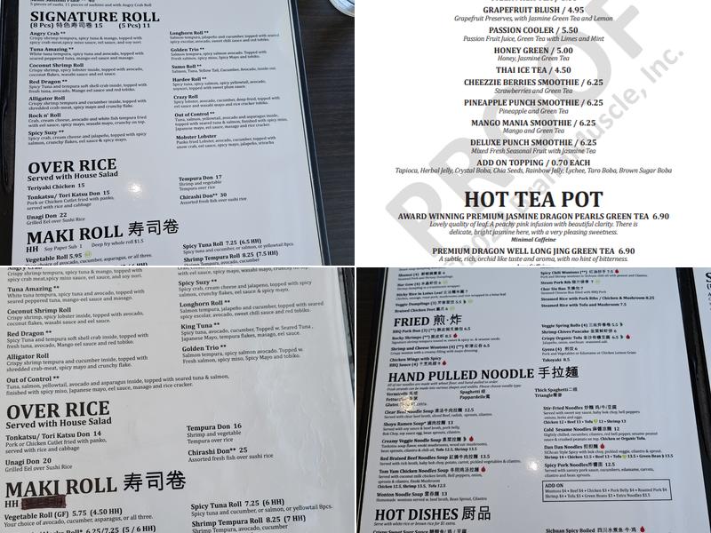 Xian sushi and Noodle San Marcos Menu