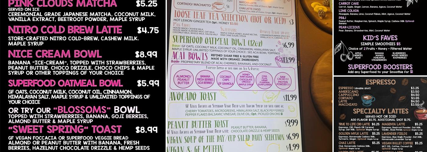 Green Point Juicery: Organic Juice Bar Menu