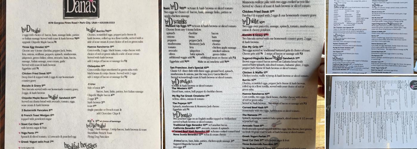 B & D's Menu