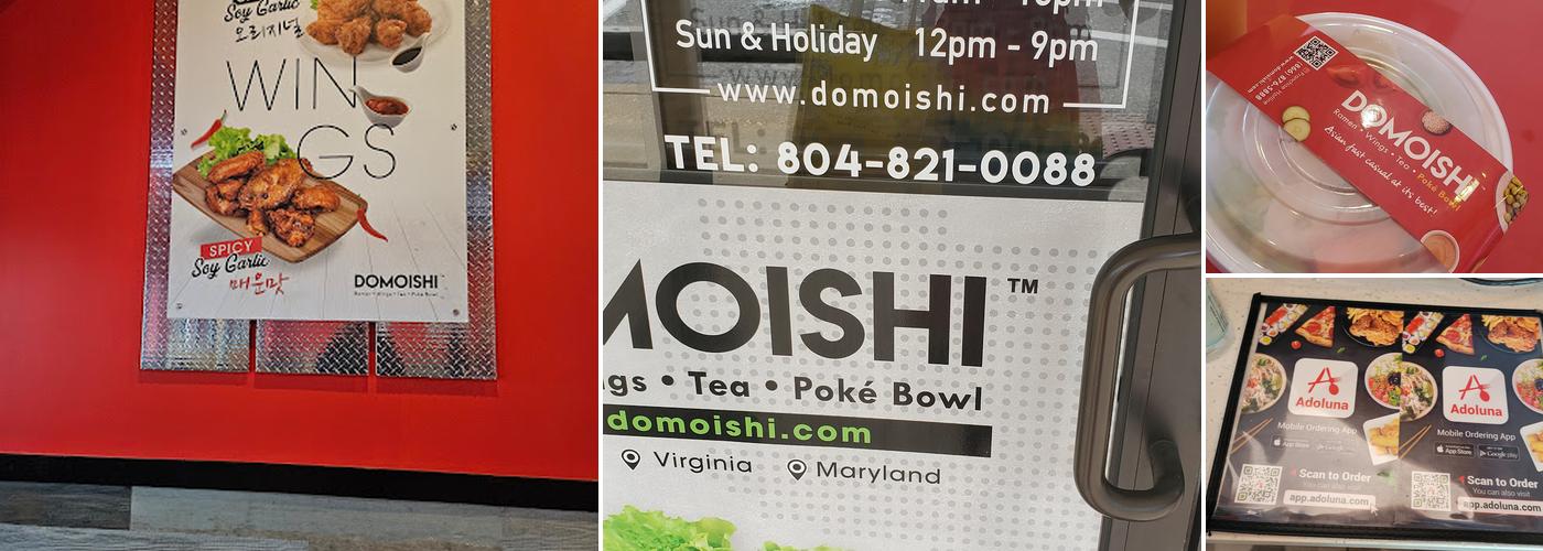 DOMOISHI ramen-poke-tea-wings Menu