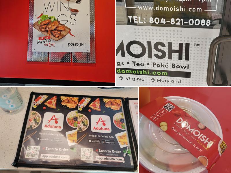 DOMOISHI ramen-poke-tea-wings Menu