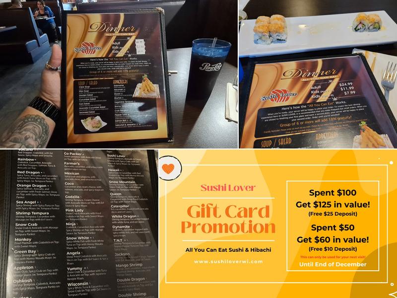 Sushi Lover Appleton Menu