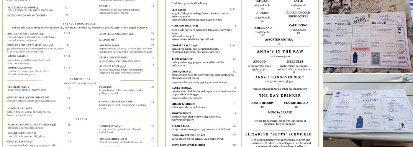 Betts Menu