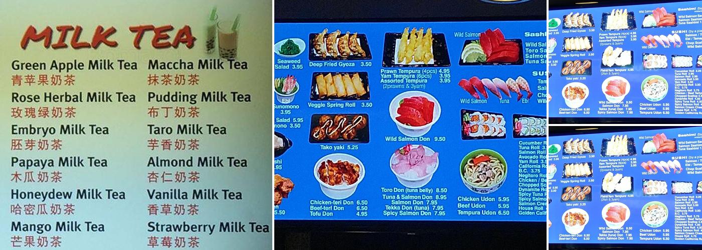 Toyama Express Sushi Menu