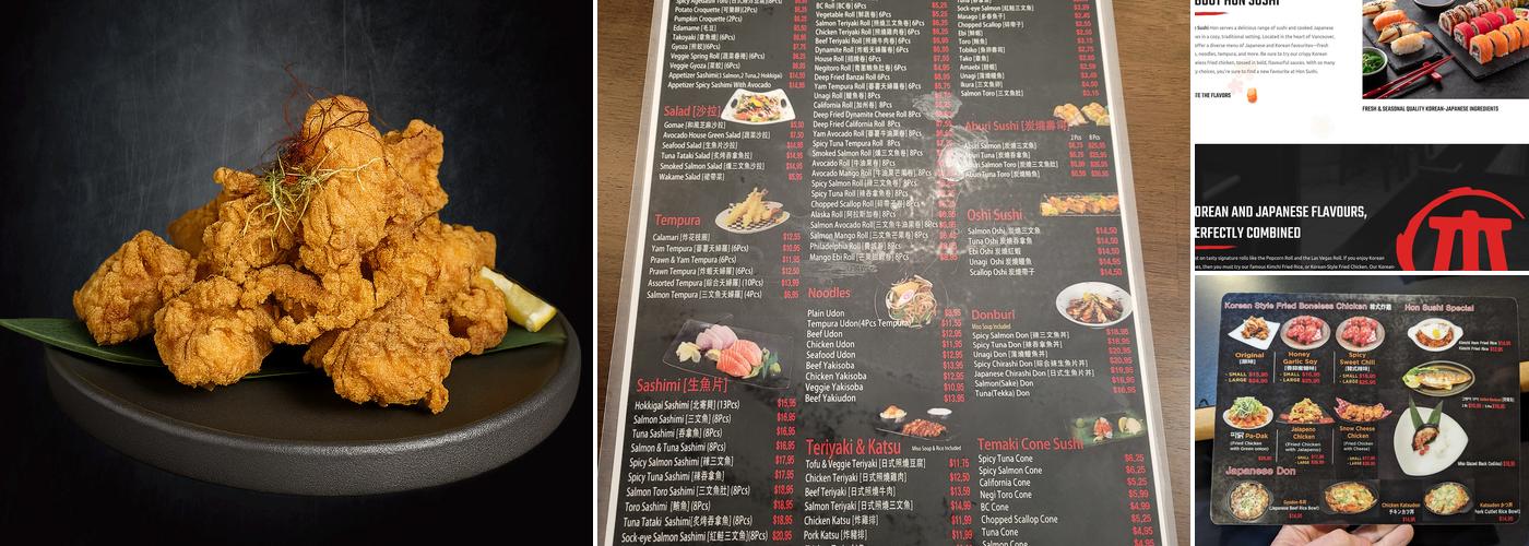 Hon Sushi Menu