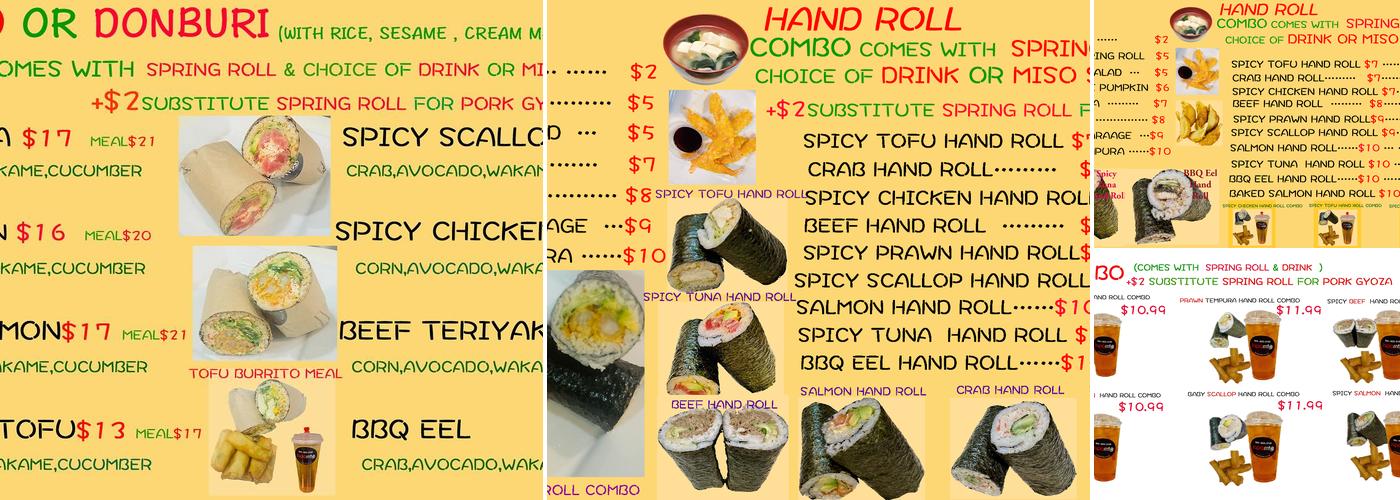 Japarrito Menu