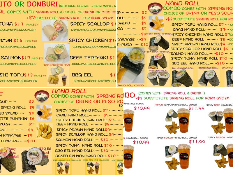 Japarrito Menu
