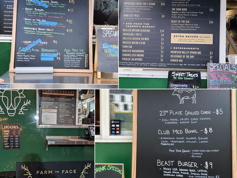 Farmer and the Beast- NW Portland Menu