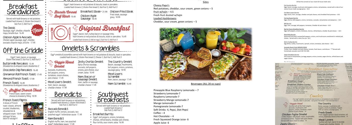 Biscuits Café Menu