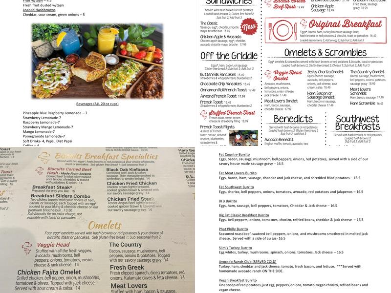 Biscuits Café Menu