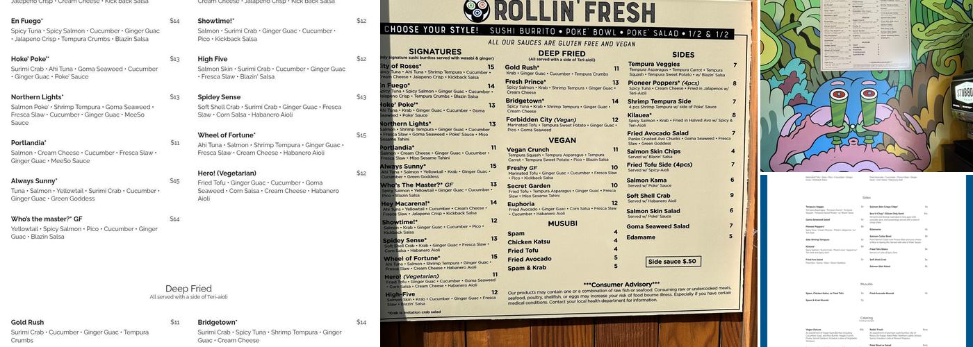 Rollin Fresh- Glisan Menu