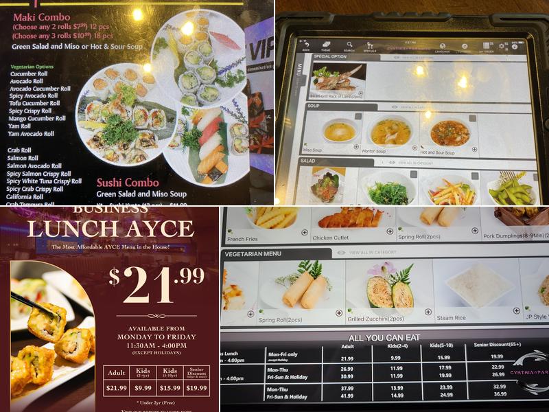 Cynthia's Paradise Menu