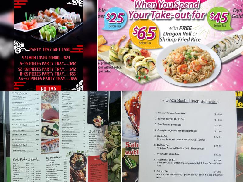 Ginza sushi express Menu
