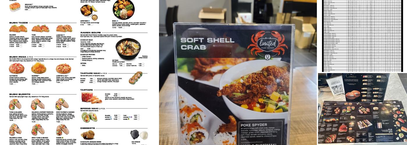 Sushi Shop Menu