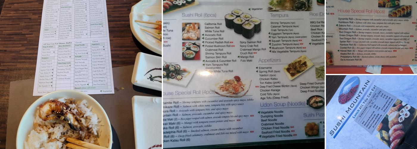 Sushi Mountain Menu