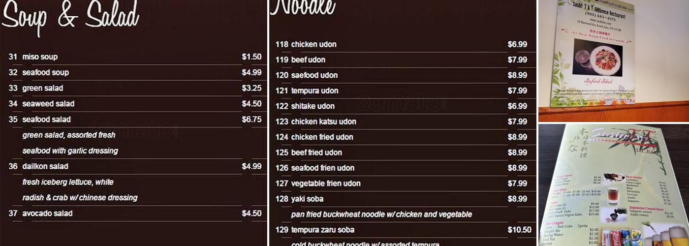 Sushi T&T Menu