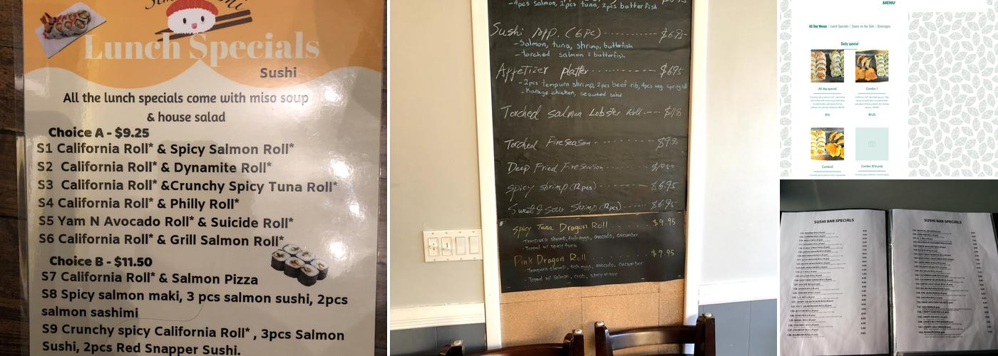 Simon Sushi at Lakeshore Menu