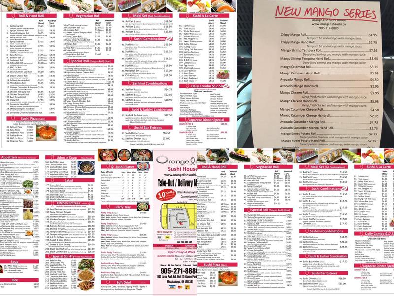 Orange Fish Sushi House Menu