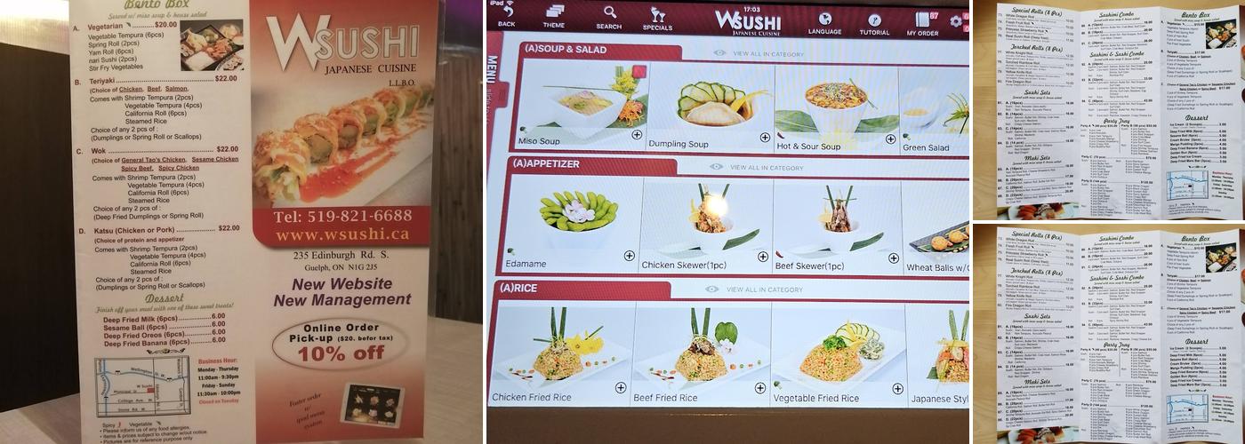 W Sushi Menu