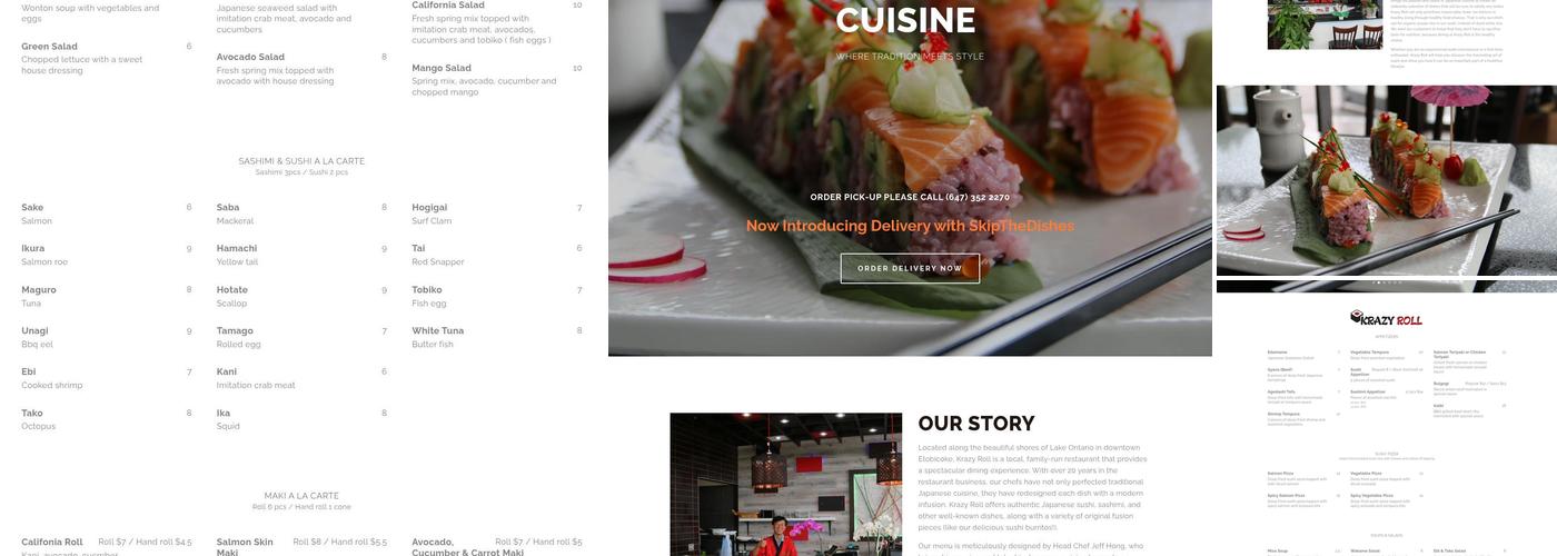Krazy Roll Menu