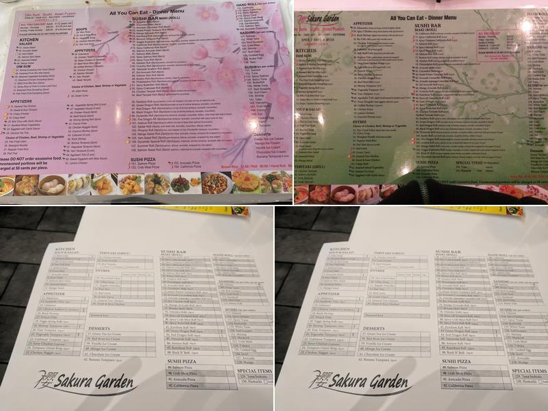 Sakura Garden Restaurant Menu